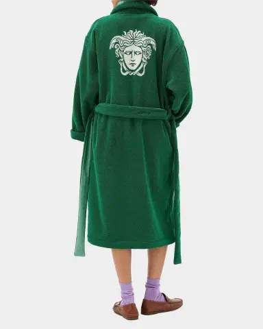 Versace Men's Medusa Jacquard Terry Bathrobe | Thumbnail 3 Versace Men's Medusa Jacquard Terry Bathrobe | Thumbnail 3