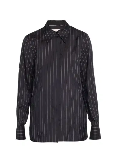 Lafayette 148 New York Pinstripe Button-Front Blouse | Thumbnail 1 Lafayette 148 New York Pinstripe Button-Front Blouse | Thumbnail 1