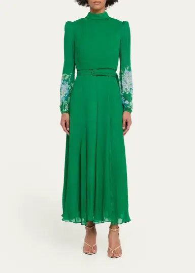 Saloni Jacqui B Silk Georgette Dress | Thumbnail 2 Saloni Jacqui B Silk Georgette Dress | Thumbnail 2