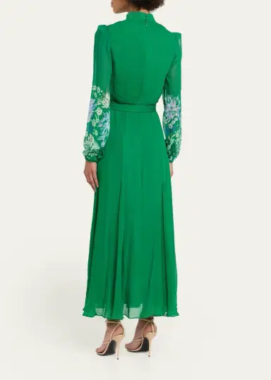 Saloni Jacqui B Silk Georgette Dress | Thumbnail 3 Saloni Jacqui B Silk Georgette Dress | Thumbnail 3
