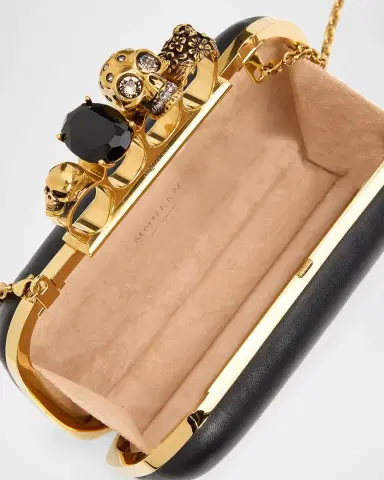 McQueen Skull Embellished Leather Box Clutch | Thumbnail 4 McQueen Skull Embellished Leather Box Clutch | Thumbnail 4