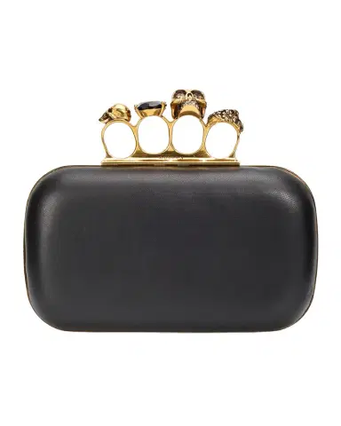 McQueen Skull Embellished Leather Box Clutch | Thumbnail 1 McQueen Skull Embellished Leather Box Clutch | Thumbnail 1