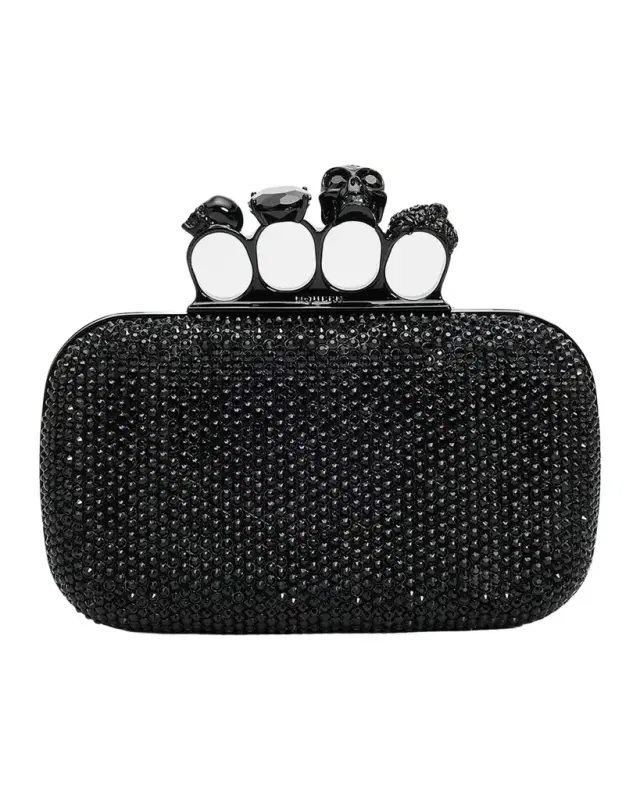 Skull Embellished Leather Clutch Skull Embellished Leather Clutch