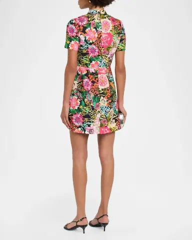 Saloni Draped Floral Mini Dress | Thumbnail 3 Saloni Draped Floral Mini Dress | Thumbnail 3