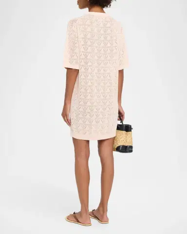 Loulou De Saison Armas Pointelle Knit Short-Sleeve T-Shirt Dress | Thumbnail 3 Loulou De Saison Armas Pointelle Knit Short-Sleeve T-Shirt Dress | Thumbnail 3