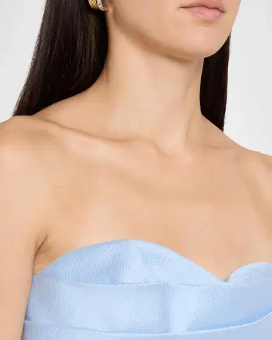 Monique Lhuillier Strapless Draped Mikado Piqué Midi Cocktail Dress | Thumbnail 5 Monique Lhuillier Strapless Draped Mikado Piqué Midi Cocktail Dress | Thumbnail 5