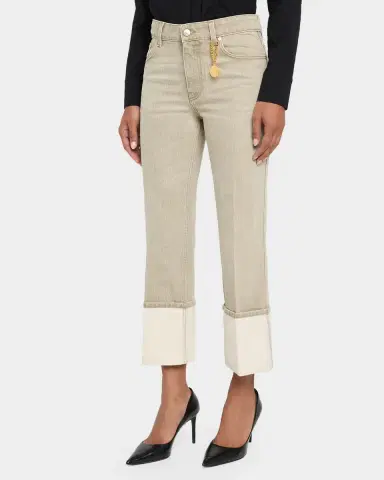 Stella McCartney Mid-Rise Straight-Leg Cuffed Crop Jeans | Thumbnail 4 Stella McCartney Mid-Rise Straight-Leg Cuffed Crop Jeans | Thumbnail 4