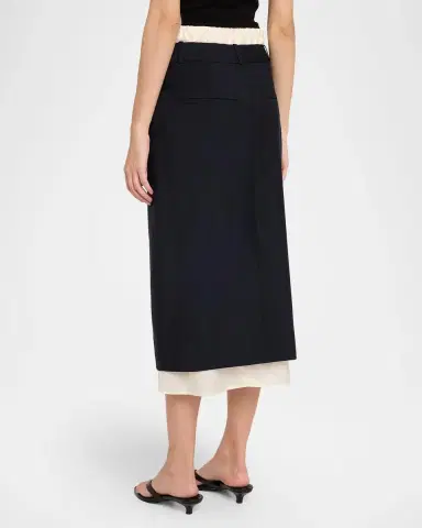 Róhe Boxer Detail Virgin Wool-Mohair Midi Skirt | Thumbnail 3 Róhe Boxer Detail Virgin Wool-Mohair Midi Skirt | Thumbnail 3