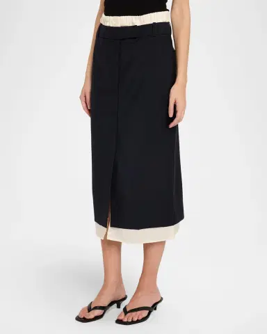Róhe Boxer Detail Virgin Wool-Mohair Midi Skirt | Thumbnail 4 Róhe Boxer Detail Virgin Wool-Mohair Midi Skirt | Thumbnail 4