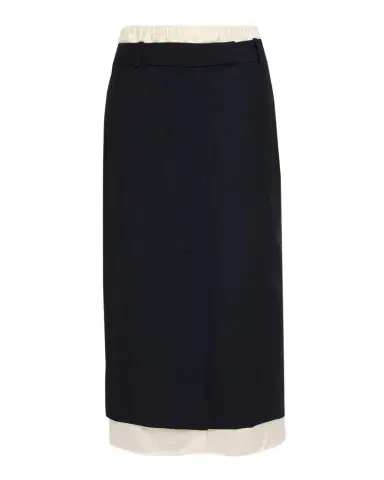 Róhe Boxer Detail Virgin Wool-Mohair Midi Skirt | Thumbnail 1 Róhe Boxer Detail Virgin Wool-Mohair Midi Skirt | Thumbnail 1
