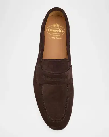 Church's Men's Milton Suede Penny Loafers | Thumbnail 3 Church's Men's Milton Suede Penny Loafers | Thumbnail 3