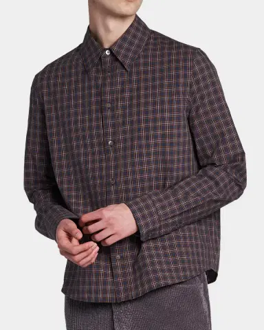 Marni Men's Plaid Cotton Shirt | Thumbnail 5 Marni Men's Plaid Cotton Shirt | Thumbnail 5
