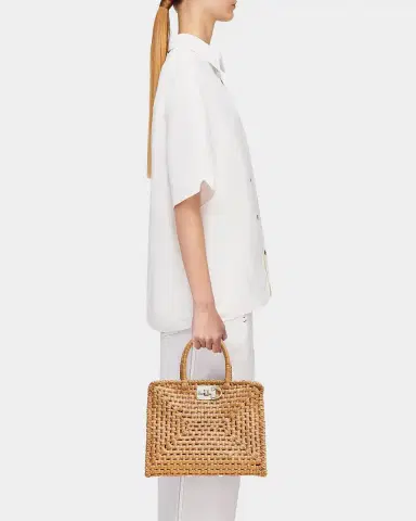 Ferragamo Studio Box Open-Weave Raffia Tote Bag | Thumbnail 2 Ferragamo Studio Box Open-Weave Raffia Tote Bag | Thumbnail 2