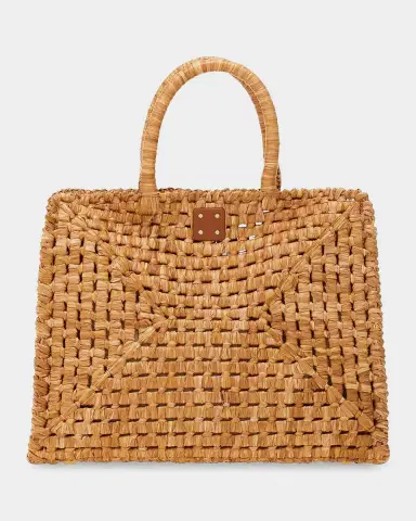 Ferragamo Studio Box Open-Weave Raffia Tote Bag | Thumbnail 3 Ferragamo Studio Box Open-Weave Raffia Tote Bag | Thumbnail 3