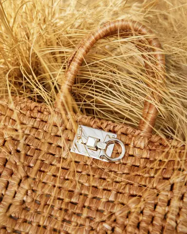 Ferragamo Studio Box Open-Weave Raffia Tote Bag | Thumbnail 5 Ferragamo Studio Box Open-Weave Raffia Tote Bag | Thumbnail 5