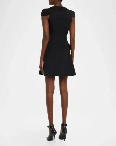 McQueen Tailored Cap-Sleeve Draped Mini Dress | Thumbnail 3 McQueen Tailored Cap-Sleeve Draped Mini Dress | Thumbnail 3