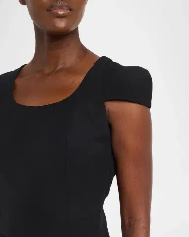 McQueen Tailored Cap-Sleeve Draped Mini Dress | Thumbnail 5 McQueen Tailored Cap-Sleeve Draped Mini Dress | Thumbnail 5
