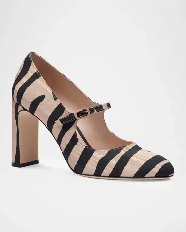 Stuart Weitzman Babette 85MM Zebra-Print Mary Janes | Thumbnail 2 Stuart Weitzman Babette 85MM Zebra-Print Mary Janes | Thumbnail 2