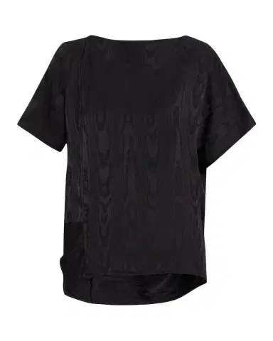 Dries Van Noten Caressa Moire Short-Sleeve Blouse | Thumbnail 1 Dries Van Noten Caressa Moire Short-Sleeve Blouse | Thumbnail 1