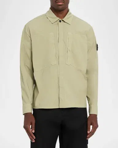 Stone Island Men's Cotton-Stretch Button-Down Shirt | Thumbnail 4 Stone Island Men's Cotton-Stretch Button-Down Shirt | Thumbnail 4