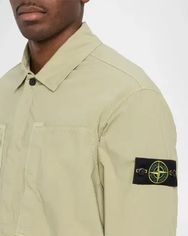 Stone Island Men's Cotton-Stretch Button-Down Shirt | Thumbnail 5 Stone Island Men's Cotton-Stretch Button-Down Shirt | Thumbnail 5