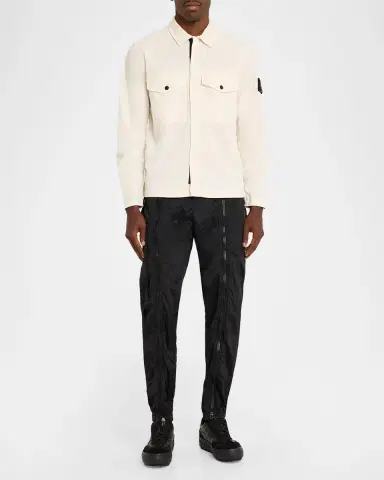 Stone Island Men's Cotton-Stretch Concealed Button-Down Shirt | Thumbnail 2 Stone Island Men's Cotton-Stretch Concealed Button-Down Shirt | Thumbnail 2
