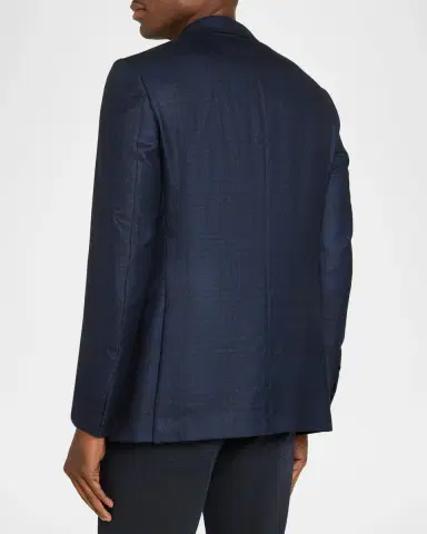 ZEGNA Men's Cashmere and Silk Check Single-Breasted Sport Coat | Thumbnail 3 ZEGNA Men's Cashmere and Silk Check Single-Breasted Sport Coat | Thumbnail 3
