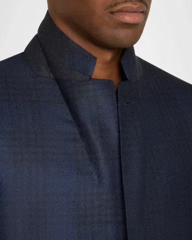 ZEGNA Men's Cashmere and Silk Check Single-Breasted Sport Coat | Thumbnail 7 ZEGNA Men's Cashmere and Silk Check Single-Breasted Sport Coat | Thumbnail 7