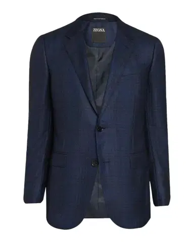 ZEGNA Men's Cashmere and Silk Check Single-Breasted Sport Coat | Thumbnail 1 ZEGNA Men's Cashmere and Silk Check Single-Breasted Sport Coat | Thumbnail 1