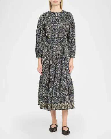 Ulla Johnson Serephina Long-Sleeve Midi Dress | Thumbnail 2 Ulla Johnson Serephina Long-Sleeve Midi Dress | Thumbnail 2