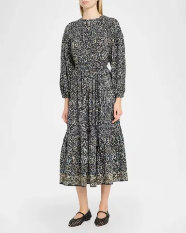 Ulla Johnson Serephina Long-Sleeve Midi Dress | Thumbnail 4 Ulla Johnson Serephina Long-Sleeve Midi Dress | Thumbnail 4