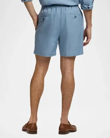 Ralph Lauren Purple Label Men's Silk-Linen Drawstring Shorts | Thumbnail 3 Ralph Lauren Purple Label Men's Silk-Linen Drawstring Shorts | Thumbnail 3