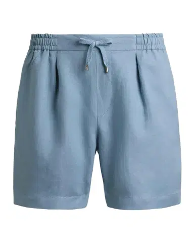 Ralph Lauren Purple Label Men's Silk-Linen Drawstring Shorts | Thumbnail 1 Ralph Lauren Purple Label Men's Silk-Linen Drawstring Shorts | Thumbnail 1