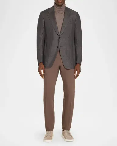 Zegna Men's Cashmere and Silk Plaid Sport Coat | Thumbnail 2 Zegna Men's Cashmere and Silk Plaid Sport Coat | Thumbnail 2