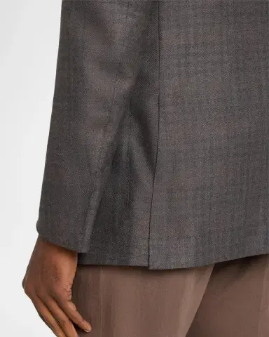 Zegna Men's Cashmere and Silk Plaid Sport Coat | Thumbnail 8 Zegna Men's Cashmere and Silk Plaid Sport Coat | Thumbnail 8