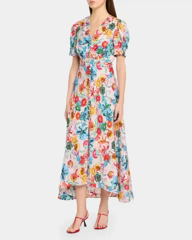 Saloni Lea Printed Long Dress | Thumbnail 4 Saloni Lea Printed Long Dress | Thumbnail 4