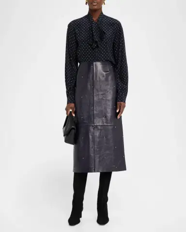 Lafayette 148 New York Polka Dot Silk Crepe De Chine Blouse | Thumbnail 2 Lafayette 148 New York Polka Dot Silk Crepe De Chine Blouse | Thumbnail 2
