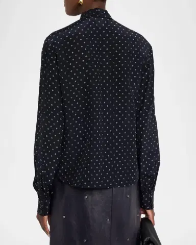 Lafayette 148 New York Polka Dot Silk Crepe De Chine Blouse | Thumbnail 3 Lafayette 148 New York Polka Dot Silk Crepe De Chine Blouse | Thumbnail 3