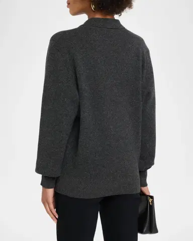 Róhe Wool-Blend Polo Sweater | Thumbnail 3 Róhe Wool-Blend Polo Sweater | Thumbnail 3