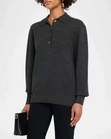 Róhe Wool-Blend Polo Sweater | Thumbnail 4 Róhe Wool-Blend Polo Sweater | Thumbnail 4