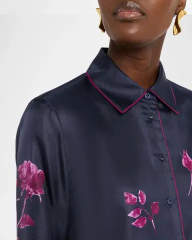 Lafayette 148 New York Floral-Print Silk Twill Blouse | Thumbnail 5 Lafayette 148 New York Floral-Print Silk Twill Blouse | Thumbnail 5