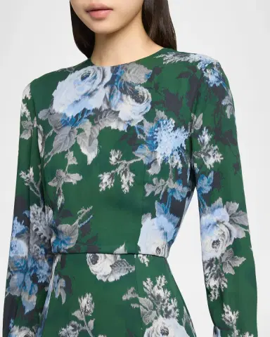 Erdem Floral Crepe A-Line Midi Dress | Thumbnail 5 Erdem Floral Crepe A-Line Midi Dress | Thumbnail 5
