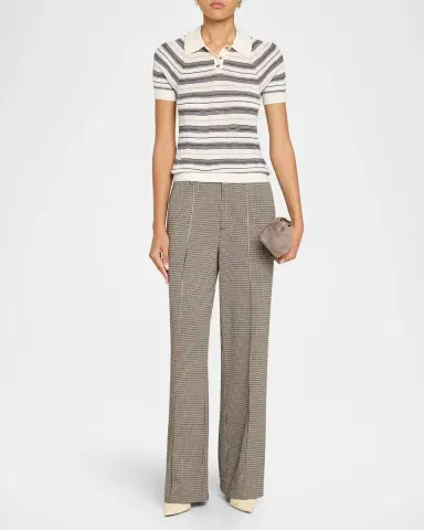 rag & bone Teresa Striped Silk-Blend Polo | Thumbnail 2 rag & bone Teresa Striped Silk-Blend Polo | Thumbnail 2