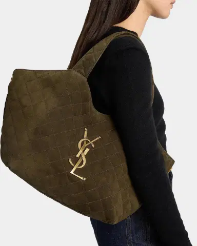 Saint Laurent Icare Medium Quilted Suede Tote Bag | Thumbnail 2 Saint Laurent Icare Medium Quilted Suede Tote Bag | Thumbnail 2