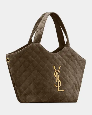 Saint Laurent Icare Medium Quilted Suede Tote Bag | Thumbnail 4 Saint Laurent Icare Medium Quilted Suede Tote Bag | Thumbnail 4