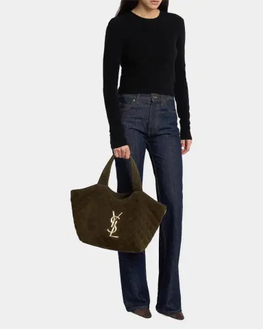 Saint Laurent Icare Medium Quilted Suede Tote Bag | Thumbnail 5 Saint Laurent Icare Medium Quilted Suede Tote Bag | Thumbnail 5