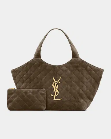 Saint Laurent Icare Medium Quilted Suede Tote Bag | Thumbnail 6 Saint Laurent Icare Medium Quilted Suede Tote Bag | Thumbnail 6