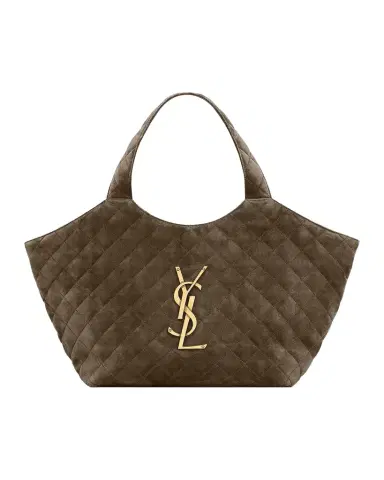 Saint Laurent Icare Medium Quilted Suede Tote Bag | Thumbnail 1 Saint Laurent Icare Medium Quilted Suede Tote Bag | Thumbnail 1