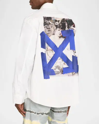 Off-White Men's Bacco Arrow Poplin Sport Shirt | Thumbnail 3 Off-White Men's Bacco Arrow Poplin Sport Shirt | Thumbnail 3