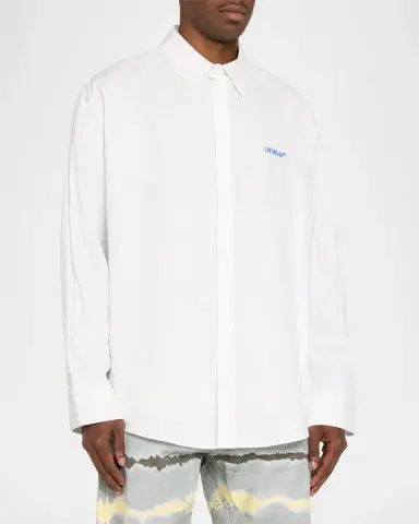 Off-White Men's Bacco Arrow Poplin Sport Shirt | Thumbnail 4 Off-White Men's Bacco Arrow Poplin Sport Shirt | Thumbnail 4